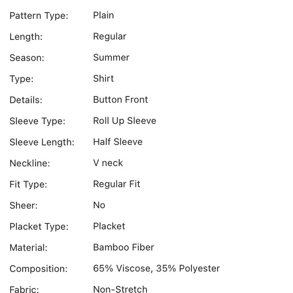 SHEIN solid button front blouse. NWOT - Picture 4 of 4